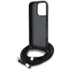 Karl Lagerfeld Crossbody GrainedPattern & Logo Funda para Apple iPhone 16 Pro Max, Negro