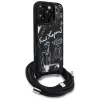 Karl Lagerfeld Crossbody GrainedPattern & Logo Funda para Apple iPhone 16 Pro Max, Negro