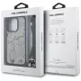 Karl Lagerfeld Crossbody GrainedPattern & Logo Funda para iPhone 16 Pro, Gris