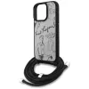 Karl Lagerfeld Crossbody GrainedPattern & Logo Funda para iPhone 16 Pro, Gris