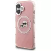 KARL LAGERFELD IML Glitter Karl & Choupette Heads Logo Funda MagSafe para Apple iPhone 16 - Rosa