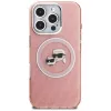Karl Lagerfeld IML Glitter Karl & Choupette Heads Logo Funda MagSafe para iPhone 16 Pro Rosa