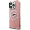 KARL LAGERFELD IML Glitter Karl & Choupette Heads Logo Funda MagSafe para iPhone 16 Pro Max, Rosa