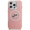 KARL LAGERFELD IML Glitter Karl & Choupette Heads Logo Funda MagSafe para iPhone 16 Pro Max, Rosa