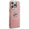 KARL LAGERFELD IML Glitter Karl & Choupette Heads Logo Funda MagSafe para iPhone 16 Pro Max, Rosa