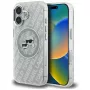KARL LAGERFELD IML Glitter Karl & Choupette Heads Logo Funda MagSafe para iPhone 16, Gris