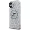 KARL LAGERFELD IML Glitter Karl & Choupette Heads Logo Funda MagSafe para iPhone 16, Gris