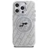 KARL LAGERFELD IML Glitter Karl & Choupette Heads Logo Funda MagSafe para iPhone 16 Pro Gris