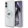 Karl Lagerfeld Button Choupette Head Printed Logo Funda MagSafe para Samsung Galaxy S25 Edge Blanco