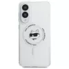 Karl Lagerfeld Button Choupette Head Printed Logo Funda MagSafe para Samsung Galaxy S25 Edge Blanco