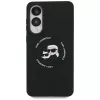 KARL LAGERFELD Silicone Double Heads and Circle funda MagSafe para Samsung Galaxy S25 Edge, negro
