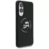 KARL LAGERFELD Silicone Double Heads and Circle funda MagSafe para Samsung Galaxy S25 Edge, negro
