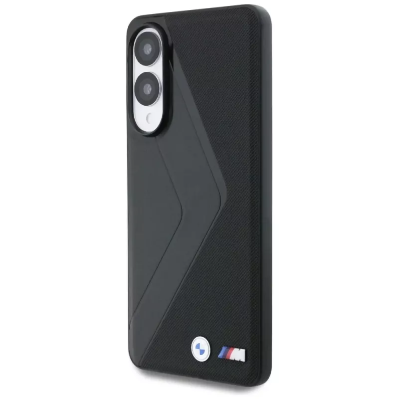 BMW Leder Oversized Stripes Funda MagSafe para Samsung Galaxy S25 Edge Negro