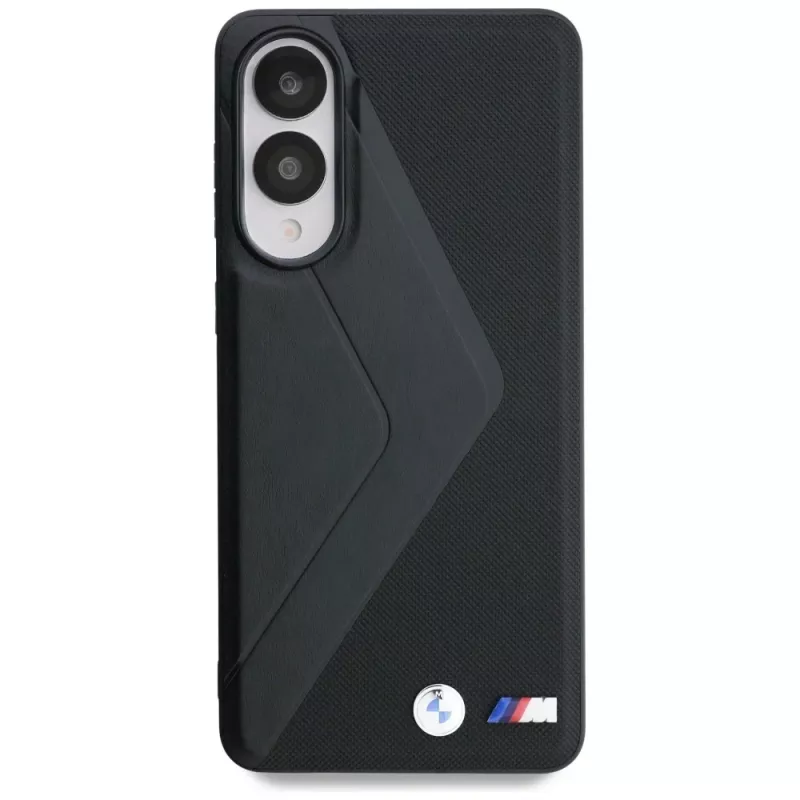 BMW Leder Oversized Stripes Funda MagSafe para Samsung Galaxy S25 Edge Negro