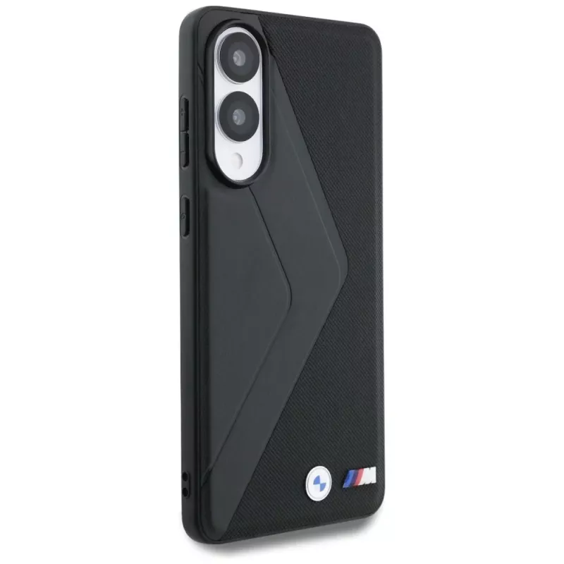 BMW Leder Oversized Stripes Funda MagSafe para Samsung Galaxy S25 Edge Negro