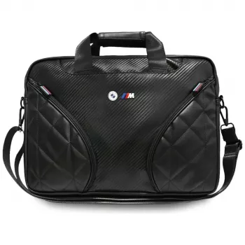 BMW Carbon Pockets & Metal Logo Mochila para portátil 16 pulgadas Negra