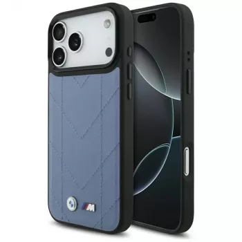 BMW M Quilted Logo Funda MagSafe para iPhone 17 Pro Max Azul