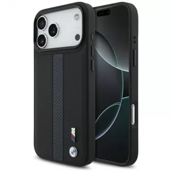 BMW M Perforated Stripe Logo Funda MagSafe para iPhone 17 Pro Max Azul