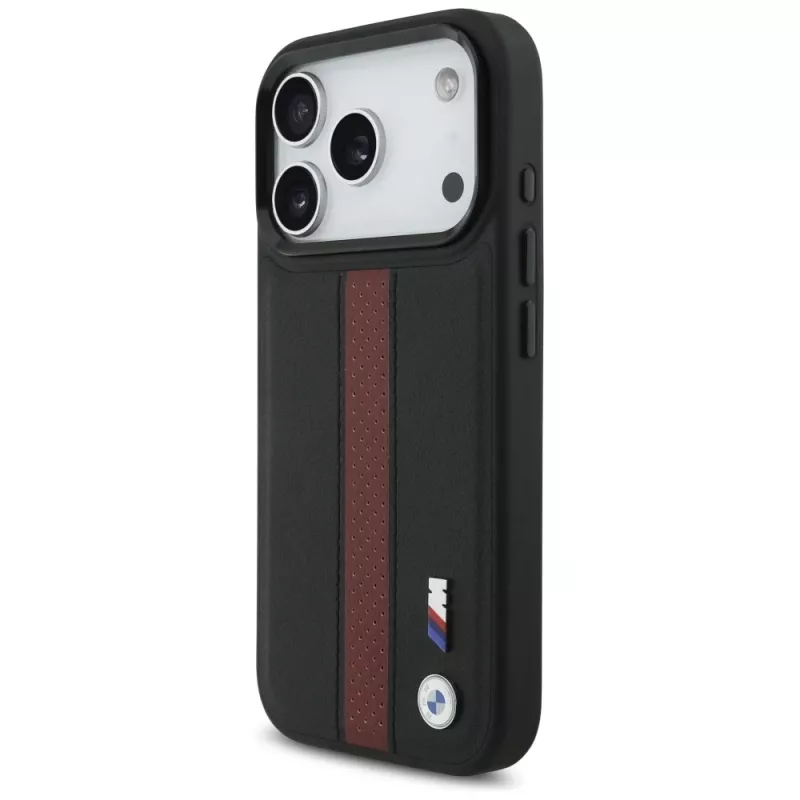 BMW M Perforated Stripe Logo Funda MagSafe para iPhone 17 Pro Rojo