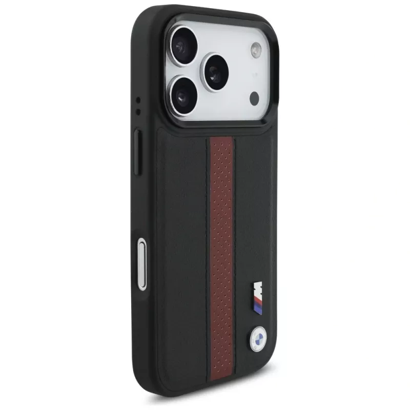 BMW M Perforated Stripe Logo Funda MagSafe para iPhone 17 Pro Rojo