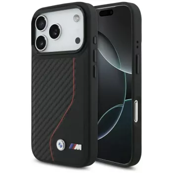 BMW M Carbon Line & Logo Funda MagSafe para Apple iPhone 17 Pro Rojo