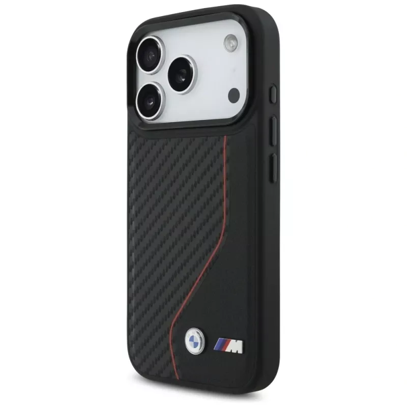 BMW M Carbon Line & Logo Funda MagSafe para Apple iPhone 17 Pro Rojo
