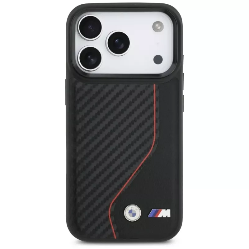 BMW M Carbon Line & Logo Funda MagSafe para Apple iPhone 17 Pro Rojo
