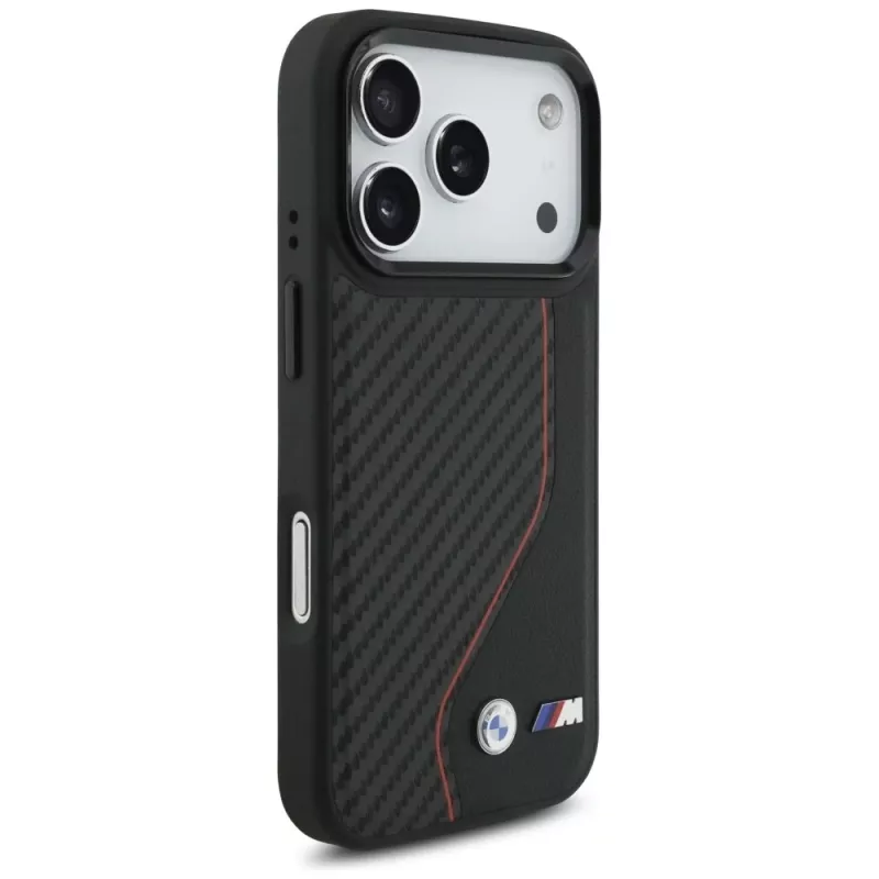 BMW M Carbon Line & Logo Funda MagSafe para Apple iPhone 17 Pro Rojo