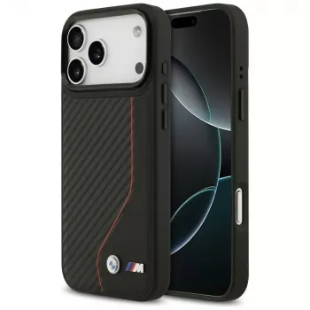 BMW M Carbon Line & Logo Funda MagSafe para iPhone 17 Pro Max Rojo
