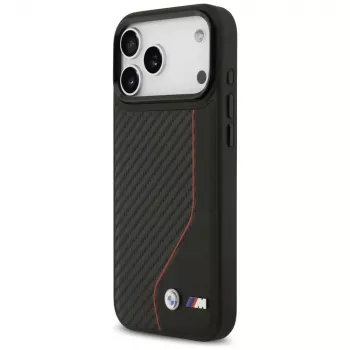 BMW M Carbon Line & Logo Funda MagSafe para iPhone 17 Pro Max Rojo