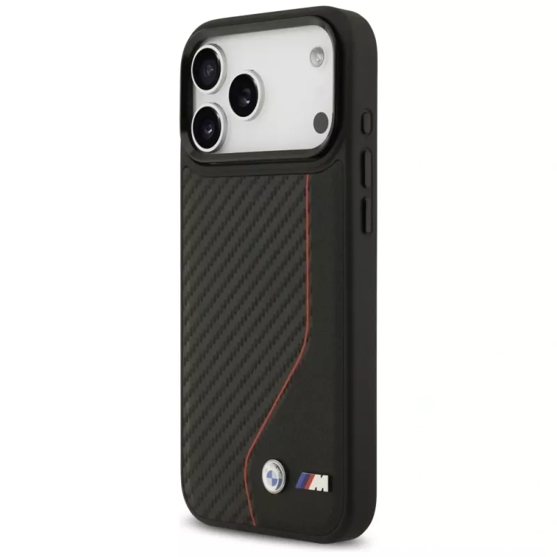 BMW M Carbon Line & Logo Funda MagSafe para iPhone 17 Pro Max Rojo