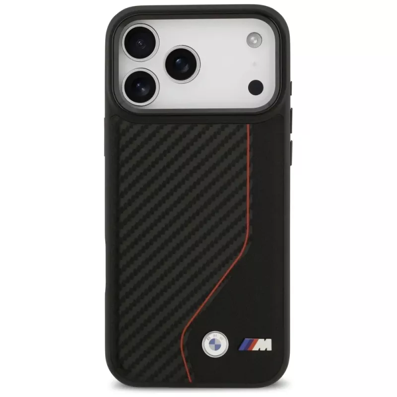 BMW M Carbon Line & Logo Funda MagSafe para iPhone 17 Pro Max Rojo