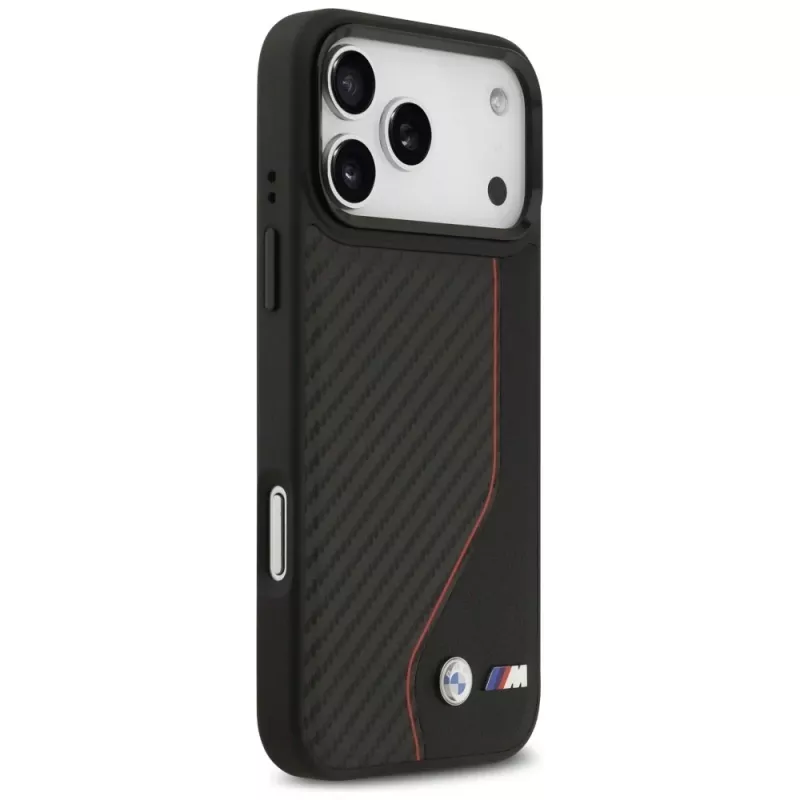 BMW M Carbon Line & Logo Funda MagSafe para iPhone 17 Pro Max Rojo
