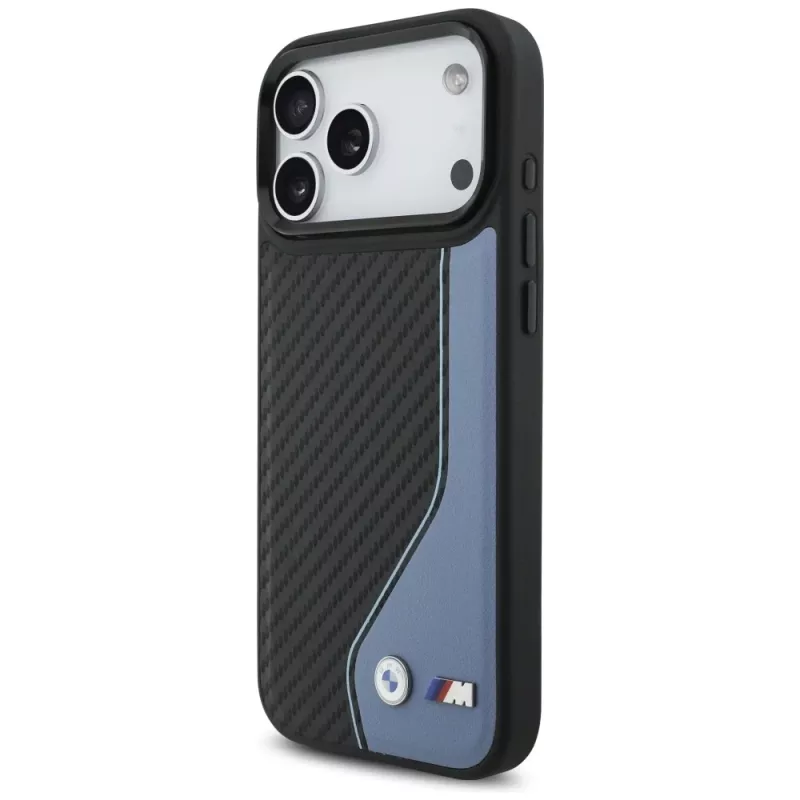 Funda MagSafe BMW M Carbon Logo para iPhone 17 Pro Max, azul