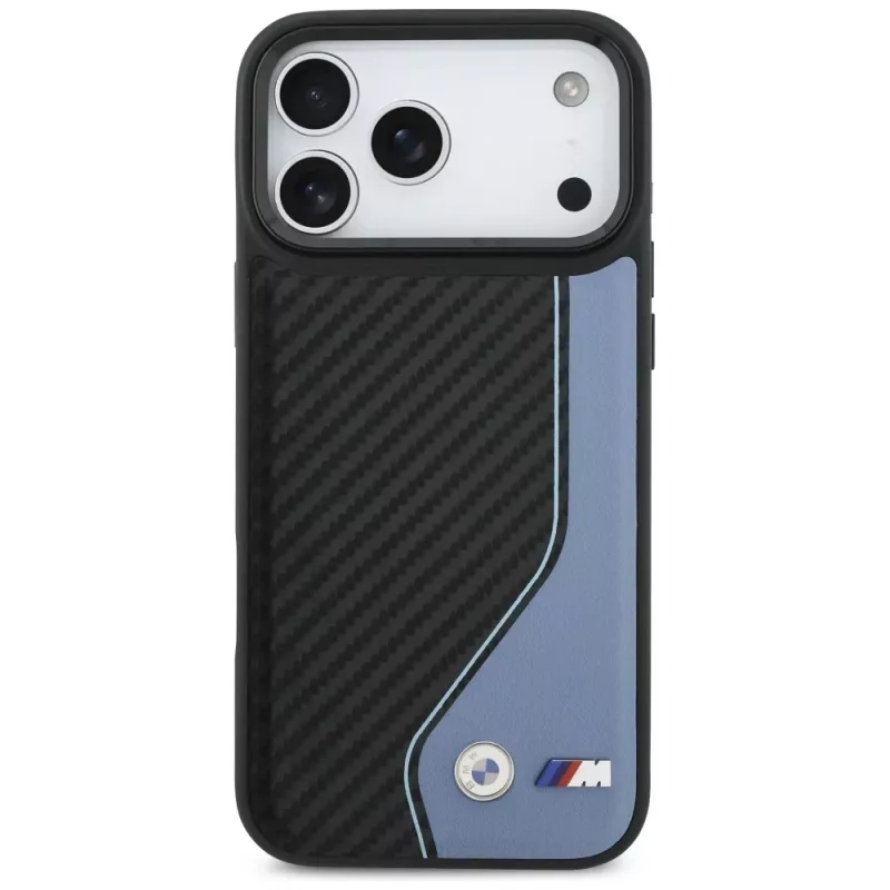 Funda MagSafe BMW M Carbon Logo para iPhone 17 Pro Max, azul