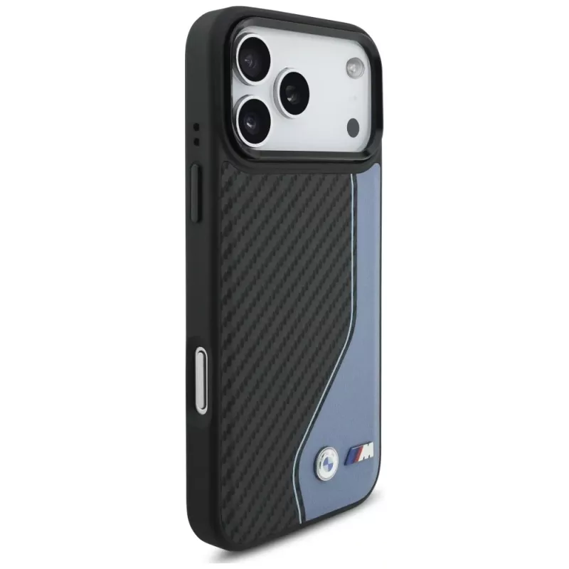 Funda MagSafe BMW M Carbon Logo para iPhone 17 Pro Max, azul