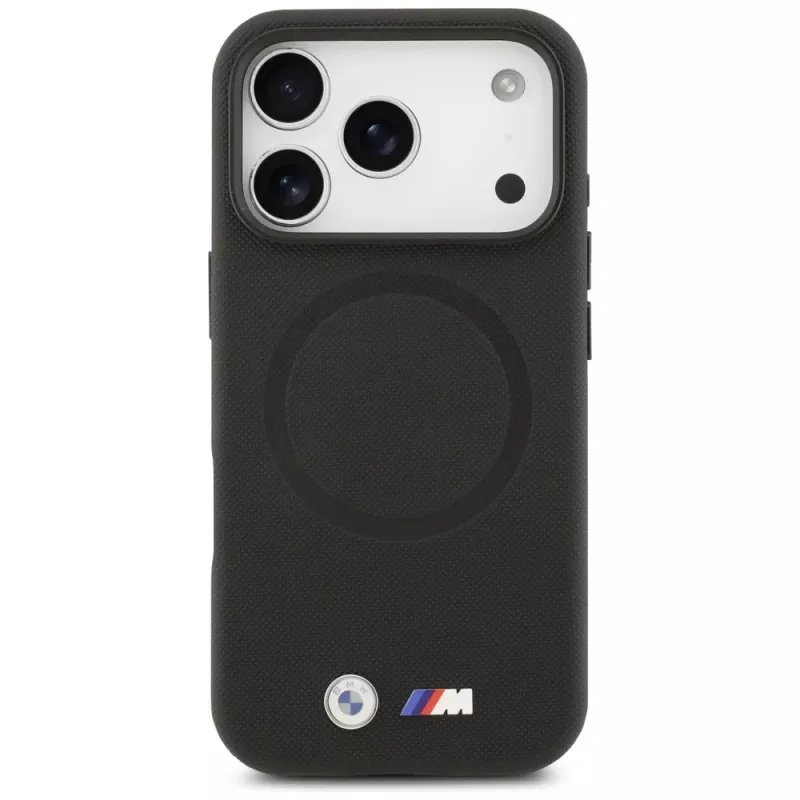 Funda MagSafe BMW M FW Metal Logo para Apple iPhone 17 Pro, negra