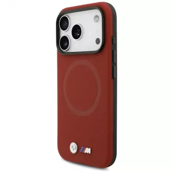 Funda trasera MagSafe BMW M Series Metal Logo para Apple iPhone 17 Pro, roja