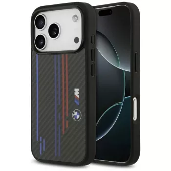 Funda MagSafe BMW M Kevlar Lines & Logo para iPhone 17 Pro, negra