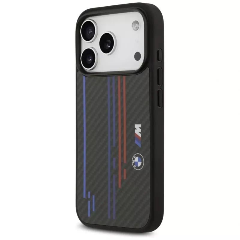 Funda MagSafe BMW M Kevlar Lines & Logo para iPhone 17 Pro, negra