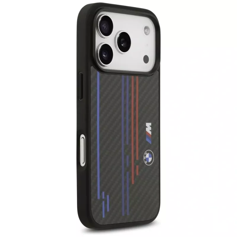 Funda MagSafe BMW M Kevlar Lines & Logo para iPhone 17 Pro, negra