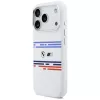 Funda MagSafe BMW M Silicon Horizontal Line para iPhone 17 Pro, blanca