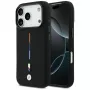 Funda MagSafe BMW M Silicon Tricolor Line para iPhone 17 Pro, negra