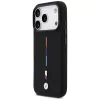 Funda MagSafe BMW M Silicon Tricolor Line para iPhone 17 Pro, negra