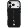 Funda MagSafe BMW M Silicon Tricolor Line para iPhone 17 Pro, negra