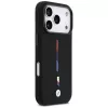 Funda MagSafe BMW M Silicon Tricolor Line para iPhone 17 Pro, negra