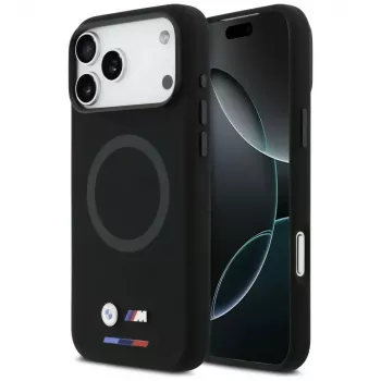 Funda MagSafe BMW M Silicon Logo para iPhone 17 Pro Max, negra