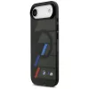 BMW M IML Metal Buttons Tricolor Lines funda MagSafe para Apple iPhone Air, negra
