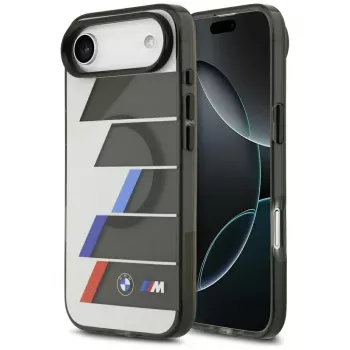 Funda MagSafe BMW M IML Metal Buttons Tricolor Lines para iPhone Air, antracita