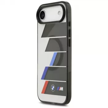 Funda MagSafe BMW M IML Metal Buttons Tricolor Lines para iPhone Air, antracita
